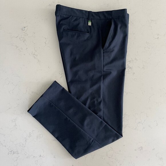 Hugo Boss Hakan5 Slim Fit Green Label 100% Poly Activewear Pants Navy Sz 36R - Picture 1 of 15